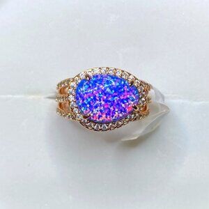 Azure Blue Fire Opal Ring RBP6564 Show Me The Glam Size 7